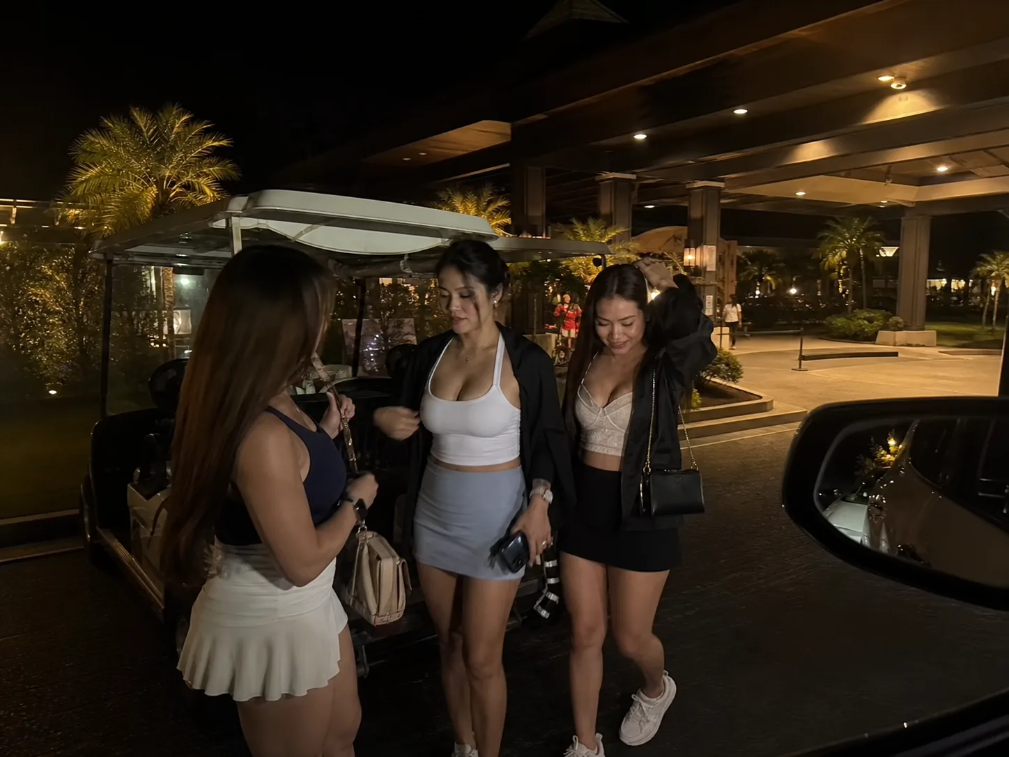 Clark hotel driveway night walk before comparing room sizes